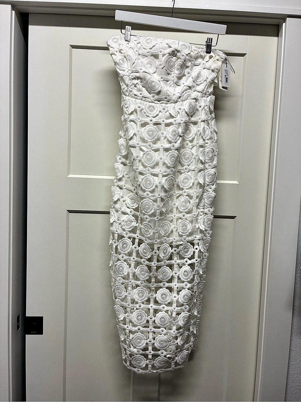 Milly Kait Tile Lace Dress White Midi Dress Size 6